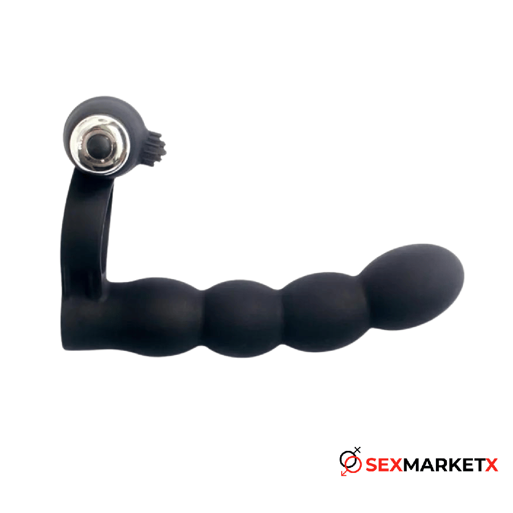 [JUG-SEM-831] Anillo Vibrador y consolador Frodo (Negro)