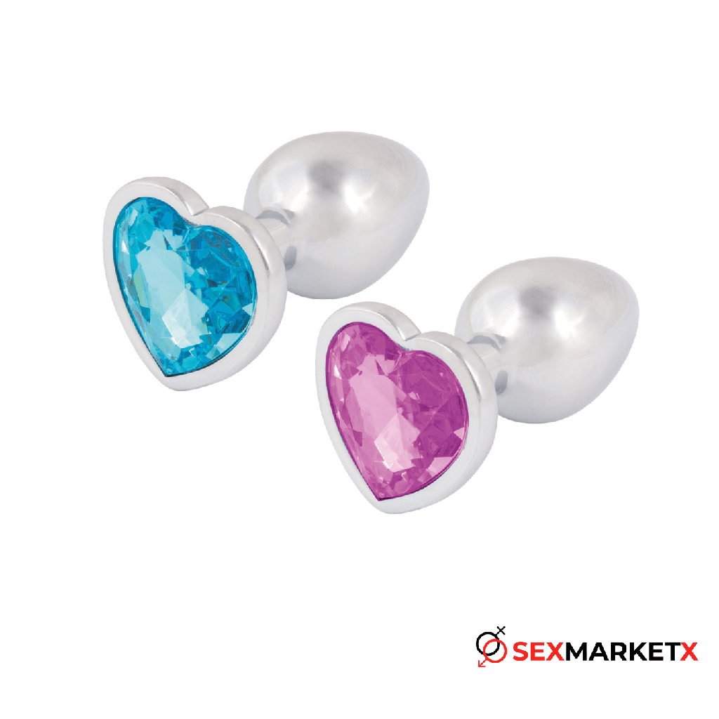 Plug acostumbrador joya anal metálica corazón Talla M
